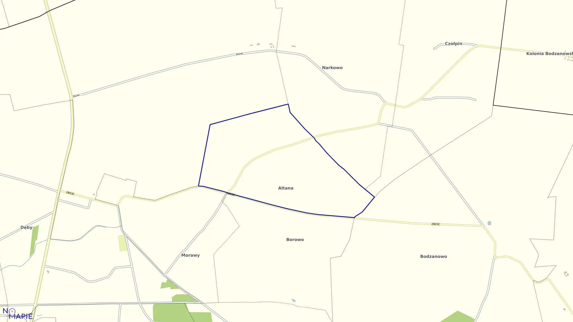 Mapa obrębu ALTANA w gminie Dobre