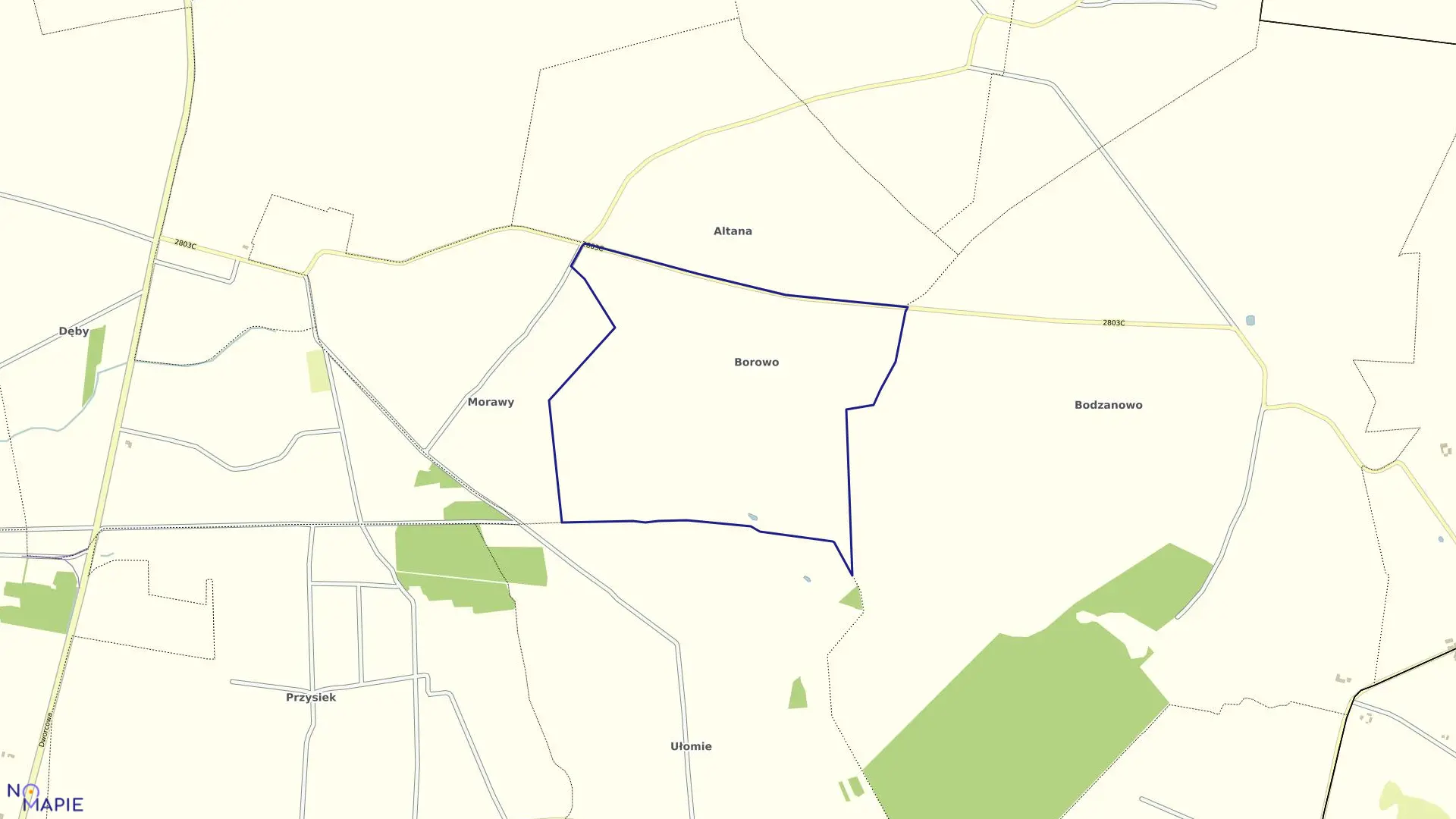 Mapa obrębu BOROWO w gminie Dobre