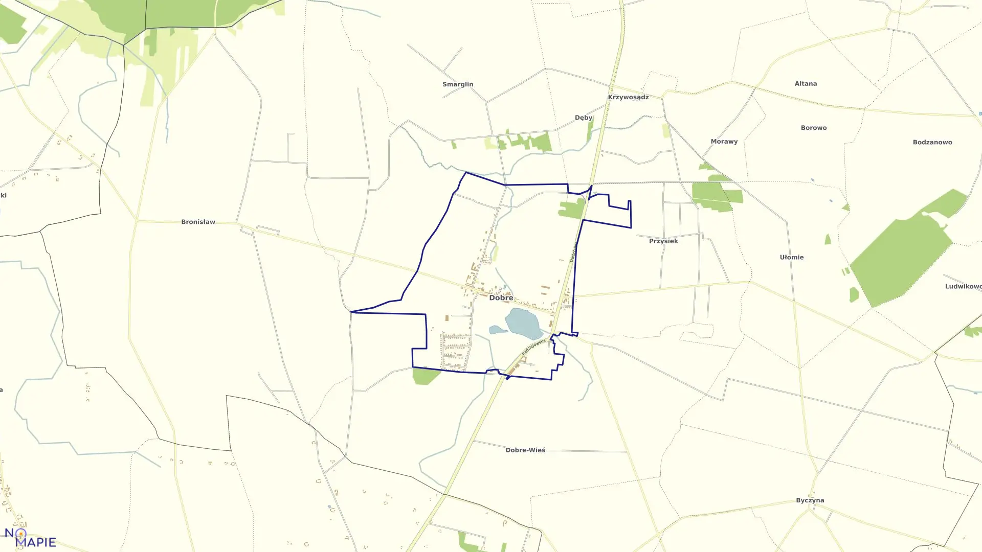 Mapa obrębu DOBRE I w gminie Dobre